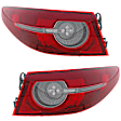 Driver and Passenger Side, Outer Tail Lights, with Bulbs, LED, Clear & Red Lens, Sedan, Mounts on Body, For Models Without Signature Lighting