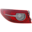 Driver and Passenger Side, Outer Tail Lights, with Bulbs, LED, Clear & Red Lens, Sedan, Mounts on Body, For Models Without Signature Lighting
