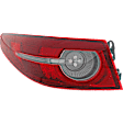 Driver and Passenger Side, Outer Tail Lights, with Bulbs, LED, Clear & Red Lens, Sedan, Mounts on Body, For Models Without Signature Lighting, CAPA CERTIFIED