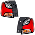 Driver and Passenger Side, Outer Tail Lights, with Bulbs, LED, Clear & Red Lens, CAPA Certified