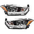 Driver and Passenger Side Halogen Headlight, With bulb(s), OE Replacement