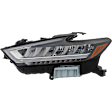 Driver and Passenger Side LED Headlight, With bulb(s), Clear Lens, Chrome Interior