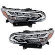 Driver and Passenger Side Headlights, with Bulbs, LED, For Models without Midnight Special Edition, with Premium Package, CAPA CERTIFIED