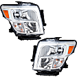 Driver and Passenger Side Headlights, with Bulbs, Halogen, Crew Cab Pickup, CAPA Certified