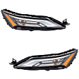 Driver and Passenger Side Headlights, with Bulbs, LED, Clear Lens, Japan Built Vehicle
