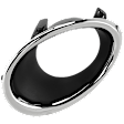 Front, Driver and Passenger Side Fog Light Trims, Chrome Bezel; Black Molding