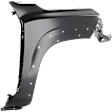 Front, Driver and Passenger Side Fenders, Crew Cab Pickup, For Models With Wheel Molding Hole