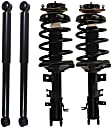 Front and Rear, Driver and Passenger Side Shock and Fully Loaded Strut, RWD