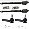 Front, Driver and Passenger Side, Inner and Outer Tie Rod End