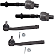 Front, Driver and Passenger Side, Inner and Outer Tie Rod Ends
