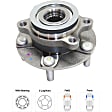 Front, Driver and Passenger Side Wheel Hub, 5 Lugs, With Bearing, 1.6L, 4Cyl