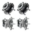 Front and Rear, Driver and Passenger Side Wheel Hub, 5 Lugs, With Bearing, FWD, 1.6L, 4Cyl