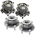 Front and Rear, Driver and Passenger Side Wheel Hub, 5 Lugs, With Bearing, AWD, 1.6L, 4Cyl