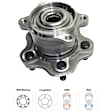 Front and Rear, Driver and Passenger Side Wheel Hub, 5 Lugs, With Bearing, AWD, 1.6L, 4Cyl