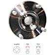 4-Wheel Set Front and Rear, Driver and Passenger Side Wheel Hub, 4 Lugs Front - Without Bearing; Rear - With Bearing