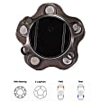Front and Rear, Driver and Passenger Side Wheel Hub, 5 Lugs, With Bearing, FWD