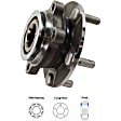 2015 Nissan Rogue Select S - Front, Driver and Passenger Side Wheel Hub, 5 Lugs, With Bearing