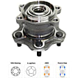 2012 Nissan Rogue - Front and Rear, Driver and Passenger Side Wheel Hub, AWD, 5 Lugs, With Bearing