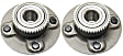 2-Wheel Set Rear, Driver and Passenger Side Wheel Hub, 4 Lugs With Bearing
