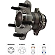 Rear, Driver and Passenger Side Wheel Hub, 5 Lugs, With Bearing, FWD