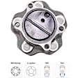 Rear, Driver and Passenger Side Wheel Hub, 5 Lugs, With Bearing, FWD