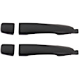 Front and Rear, Driver and Passenger Side Exterior Door Handles, Textured Black, Without Key Hole