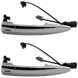 Front, Driver and Passenger Side Chrome Exterior Door Handle, Without Key Hole