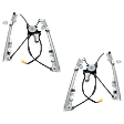 Front, Driver and Passenger Side Power Window Regulators, with Motors, 2-Pin Connector, Without Auto Up and Down