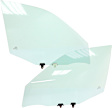Front, Driver and Passenger Side Door Glass, Green Tint, Replaces NAGS No. FD21029 GTYN, FD21030 GTYN