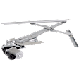 Rear, Driver and Passenger Side Power Window Regulator, With Motor