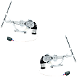 Rear, Driver and Passenger Side Window Regulators, Power, With Motor