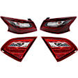 Passenger Side, Inner and Outer Tail Lights, with Bulb, Halogen, For Models with Smoked Lens Tail Light, CAPA Certified