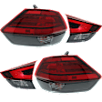 Driver and Passenger Side, Inner and Outer Halogen Tail Light, With bulb(s), OE Replacement