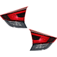 Driver and Passenger Side, Inner Tail Lights, with Bulbs, Halogen, Mounts on Liftgate