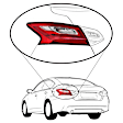 Driver and Passenger Side, Inner and Outer Halogen Tail Lights, With Bulbs, CAPA CERTIFIED