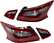 Driver and Passenger Side, Inner and Outer Tail Lights, with Bulbs, Halogen, Mounts On Trunk Lid, For Models Without Sport Package