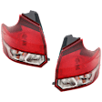 Driver and Passenger Side Tail Lights, with Bulbs, Halogen, Mounts on Body