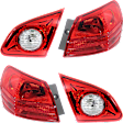 Driver and Passenger Side, Inner and Outer Halogen Tail Light, With bulb(s), OE Replacement, CAPA Certified