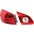 Driver Side, Inner And Outer Halogen Tail Light, With bulb(s), OE Replacement, CAPA Certified