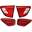 Driver and Passenger Side, Inner and Outer Halogen Tail Light, With bulb(s), OE Replacement