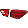 Passenger Side, Inner and Outer Halogen Tail Light, With bulb(s), OE Replacement