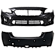 Front and Rear Primed Bumper Cover