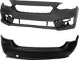 Sedan Front and Rear Primed Bumper Cover 2.0L, 4Cyl