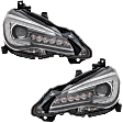 Driver and Passenger Side LED Headlight, With bulb(s)