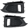 Front, Driver and Passenger Side Fog Light Cover, Black