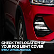 Front, Driver and Passenger Side Fog Light Cover, Black