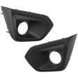 Front, Driver and Passenger Side Fog Light Cover, Black