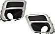 Front, Driver and Passenger Side Fog Light Trims, Black and Chrome