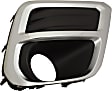 Front, Driver and Passenger Side Fog Light Trims, Black and Chrome