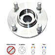 Front, Driver and Passenger Side Wheel Hub, 4 Lugs, Without Bearing